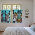 thumbnail image 4 of Donkey Couple Tier Curtains 54 Inch Length, Funny Animals Flowwers Wooden Oil Paint Cafe Short Curtains for Bathroom Over Sink, Small Kitchen Curtain Light Filtering Drapes 2 Panels 27.5"Wx54"L, 4 of 9