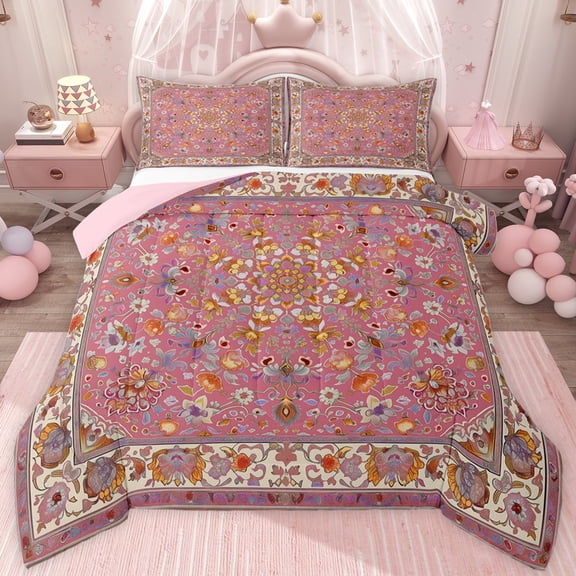jejeloiu Retro Rustic Flower Twin Comforter Sets,Vintage Natural Botanical Bedding Set For Girls Reversible 2-Piece
