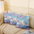 thumbnail image 3 of Snowy Mountain Pillow Cover 16x16 Inch,Cheerry Blossom Cushion Cover,Pink Floral Flowers Plant Throw Pillow Cover,White Mountain Romantic Decorative Accent Pillow Case For Sofa, 3 of 5