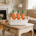 thumbnail image 4 of Usloyux Easter Carrot Decorations Handwoven Natural Sisal Carrot Ornaments, Pet-Safe Tabletop Decor Rural Easter Basket Fillers, Wooden Carrot Decor Set of 3, Farmhouse Spring Home Decor for, 4 of 6
