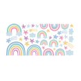 thumbnail image 1 of Pegatinas de pared con estrellas y nubes de arcoíris que brillan en la oscuridad, decoración del hogar, mural de pared fluorescente brillante de, 1 of 9
