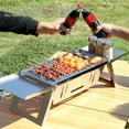 thumbnail image 3 of Jesscasday Portable Folding BBQ Grill Stove Home Charcoal Firewood Hiking Cooking Stove, 3 of 13