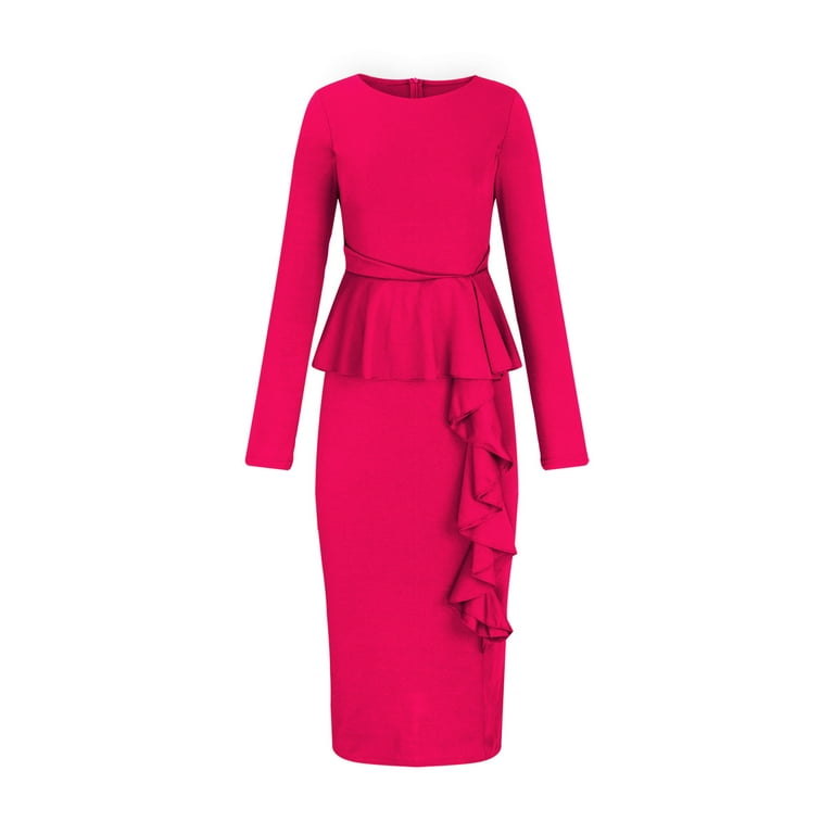 Oplxuo Church Dresses for Women Elegant Knee Lenght Long Oplxuo Church Dresses for Women Elegant Knee Lenght Long