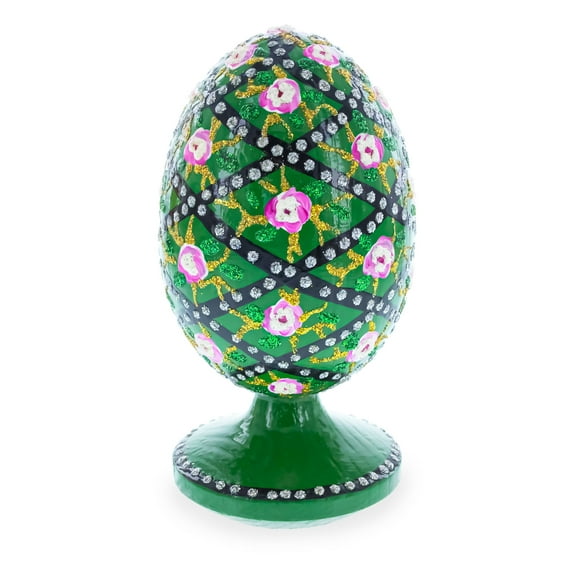 1907 Rose Trellis Royal Wooden Egg