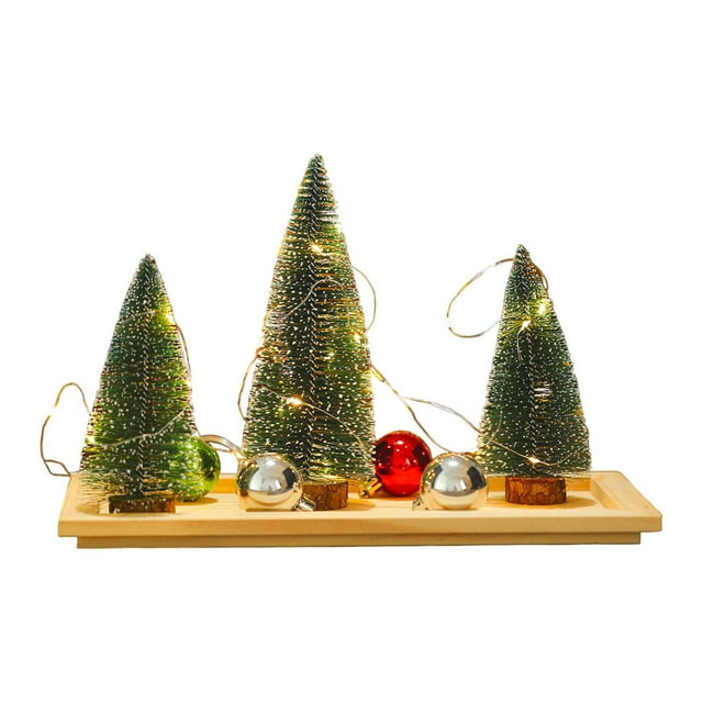 Adorno de mesa de de Navidad con luces, decoración liviana, en miniatura para escritorio de oficina, fiesta de año Nuevo, escaparate de Estilo A