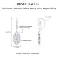 thumbnail image 4 of Rosec Jewels - Lab Grown Diamond Cluster Drop Earrings Lever Back - EF-VS Quality Diamond Earrings for Anniversary, 14K White Gold, 4 of 6