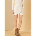 thumbnail image 5 of INSPIRE CHIC Women's Christmas Faux Suede Tie Waisted A-Line Wrap Short Mini Skirt M Beige, 5 of 7