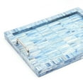 thumbnail image 6 of Handmade Indigo Bone & Resin Checkered Serving Tray Set - 2pc - 18"x11" - Artisanal Indian Home Decor Accent with Handles for Kitchen, Living Room, 6 of 6