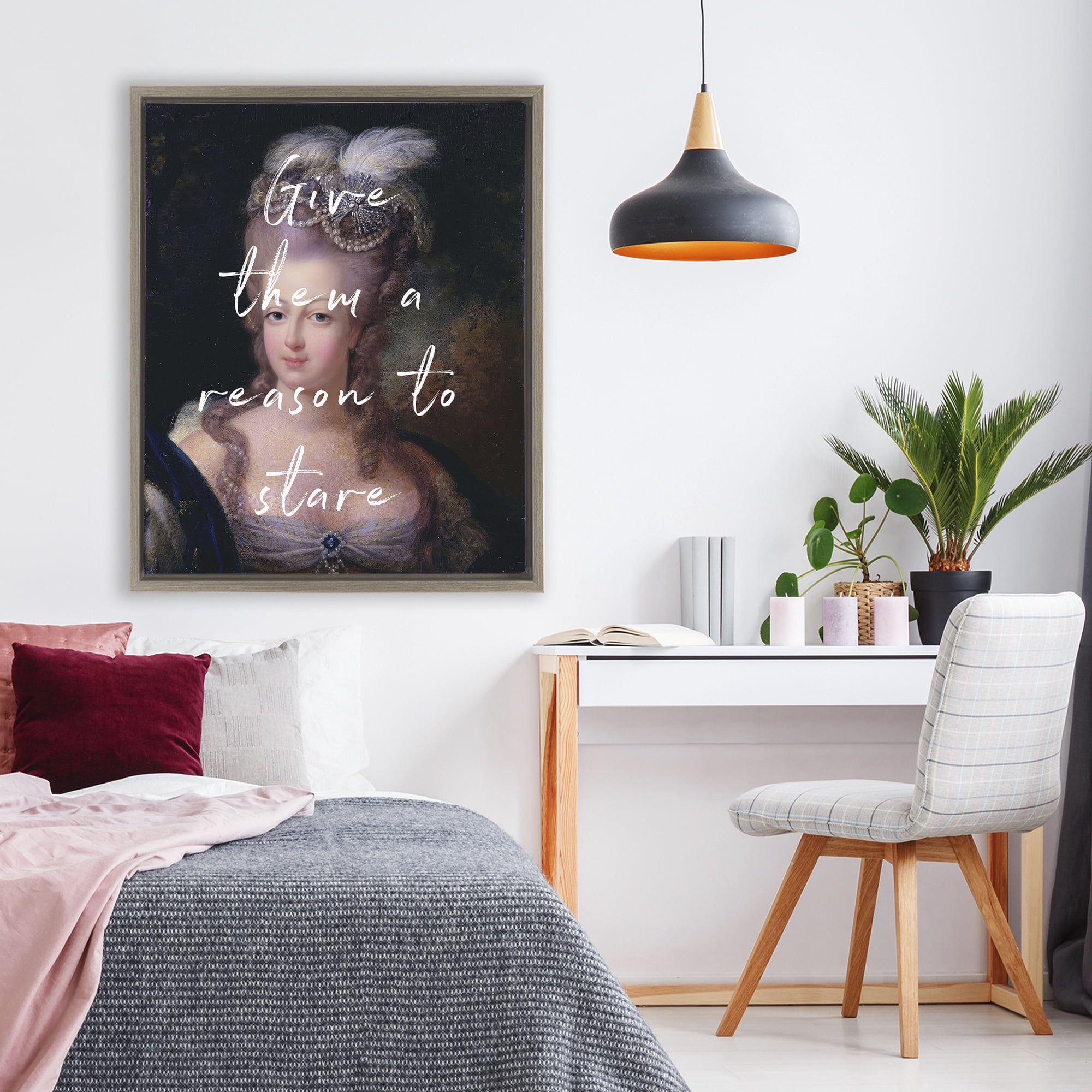 Stupell Industries Give Them A Reason To Stare Brown Framed Floater Canvas Wall Art, design by Tina LeCour