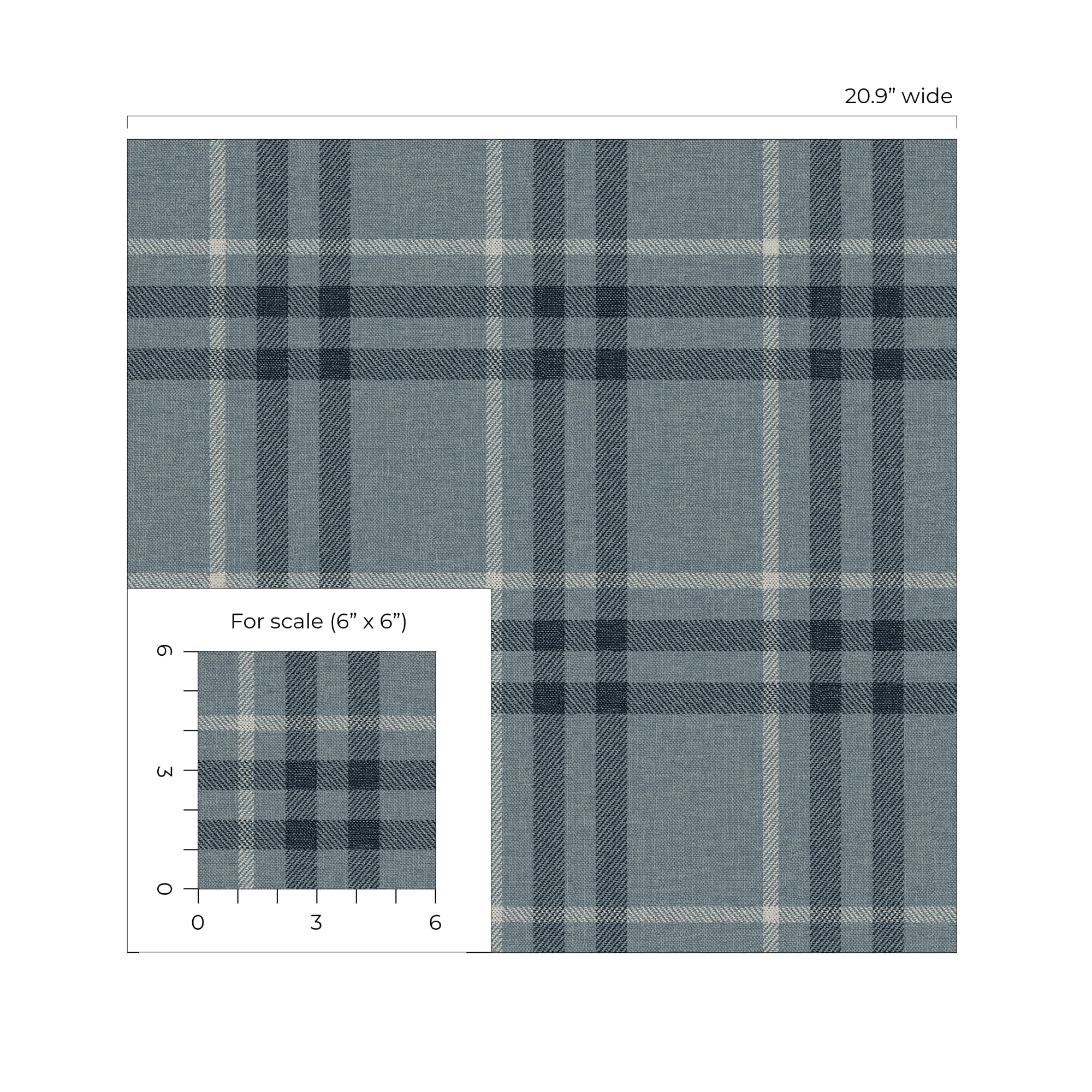 NextWall Light Blue Calverlay Plaid Peel and Stick Wallpaper - 20.9 in. W. x 18 ft. L. Roll