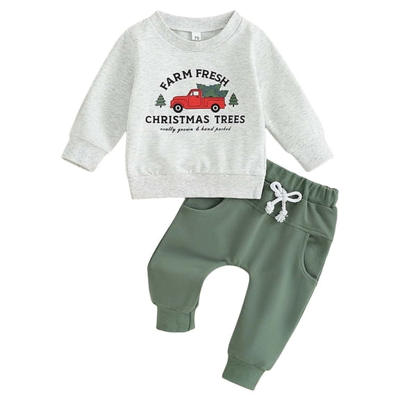 Outfit Baby Boy Print Long Sleeve T-Shirt and Elastic Pants Solid Shorts 2 Piece Outfit Toddler Cartoon Car Clothes for 2t 3t Boys 18-24 Trendy