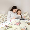 thumbnail image 4 of Erosebridal Farm Animal Rabbit 7-Piece Bedding Comforter Set,Rustic Blossom Flowers Kawaii Butterflies King Bedding Sets For Kids Girls Reversible, 4 of 7