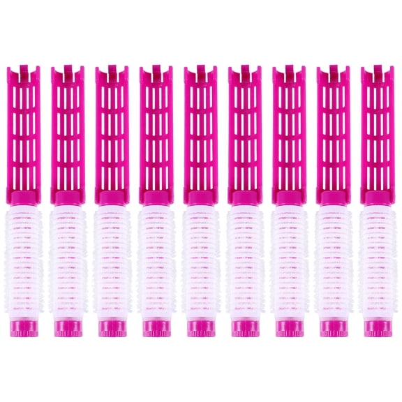 LULULION 20Pcs Portable Hair Rollers Purple Plastic Wave Hair Curlers for Home Use