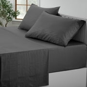 Lux Decor Collection Bed Sheets - 6 Pc Queen Size Sheets, Brushed Microfiber 16" Deep Pocket Bedding Sheets & Pillowcases - Dark Gray