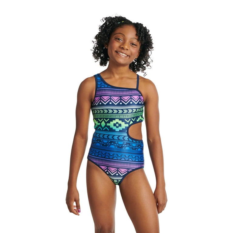 Justice Girls One Piece Cut Out Reversible Swimsuit, Sizes 5-18 