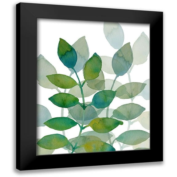 Boho Hue Studio 12x14 Black Modern Framed Museum Art Print Titled - Leaf Echo 2