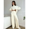 thumbnail image 6 of Thick Turtleneck Knitted Sweater Women Set 2022 Autumn Winter Casual Wide Leg Pants Female Suit Solid Pullover Tops Lady Suits, 6 of 6