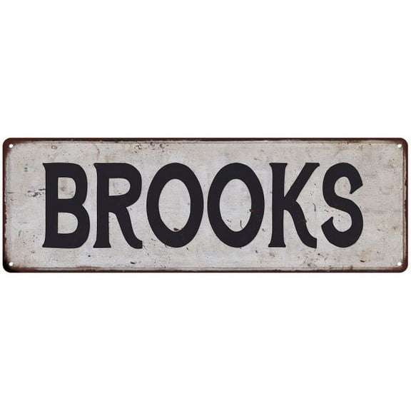 BROOKS Vintage Look Rustic Chic Metal Sign 6x18 106180036388