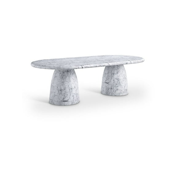 Meridian Furniture Cosenza White 96" Indoor/Outdoor Concrete Dining Table