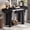 Black, variant on Harper & Bright Designs Farmhouse Console Table with Drawer, Narrow Entryway Table with Side Power Outlet, Minimalist Wooden Sofa Table for Hallway and Living Room, Espresso