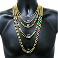 thumbnail image 2 of Necklaces for Men and Women Stainless Steel Cuban Curb Chain Gold, 2 of 8
