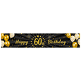 thumbnail image 5 of Gold Black Happy 60th Birthday Banner Party Celebration Background Balloon Backdrop Photography Props Decorations Event Supplies, 5 of 8