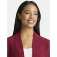 thumbnail image 2 of Time and Tru Women's Chenille Cardigan Sweater, Midweight, Sizes XS-XXXL, 2 of 5
