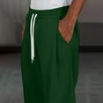 thumbnail image 4 of dazeni Men’s Baggy Sweatpants High Waisted Elastic Waist Drawstring Sweat Pants Comfy Wide Leg Casual Loose Joggers with Side Pockets Green X-Large, 4 of 7