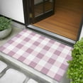 thumbnail image 5 of Pink White Buffalo Check 2x3 Door Mat Rug, Farmhouse Plaid Modern Geometric Non-Skid Rubber Backing Large Rectangle Rugs - Living Room Bedroom Home Office, Indoor Floor Mat Carpets Washable Rug, 5 of 9