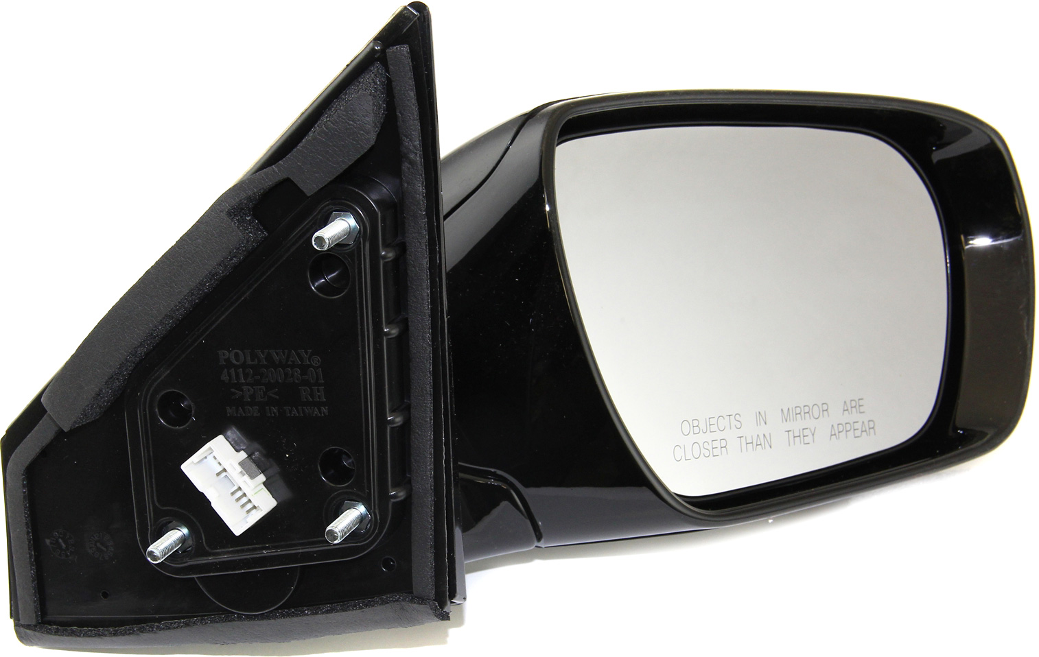 RH Passenger Side Mirror Assembly For 2013-2018 Hyundai Santa Fe Sport - Heated & Painted Black