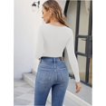 thumbnail image 4 of Women's Long Sleeve Scoop Neck Shirts Casual Slim Fit Tops Summer Fall Basic Business Work Tee, 4 of 4
