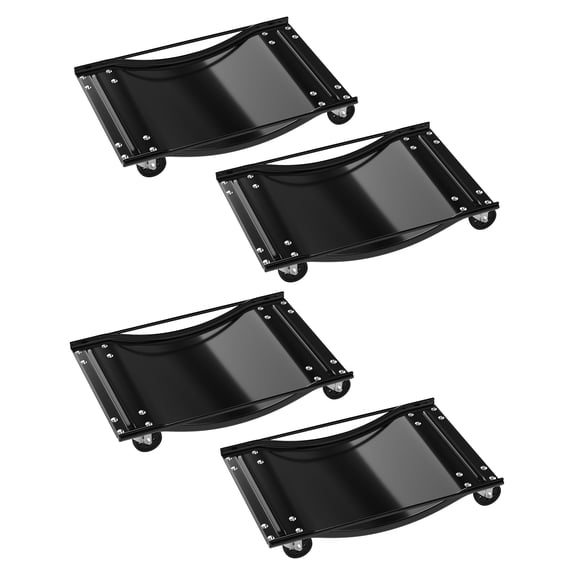 Heavy Duty Vehicle Moving Dollies – 10,000 lbs Capacity, 3.5" Swivel Steel Casters, Anti-Skid Platform for Cars & Trucks, Industrial Use – Black | Pack of 4