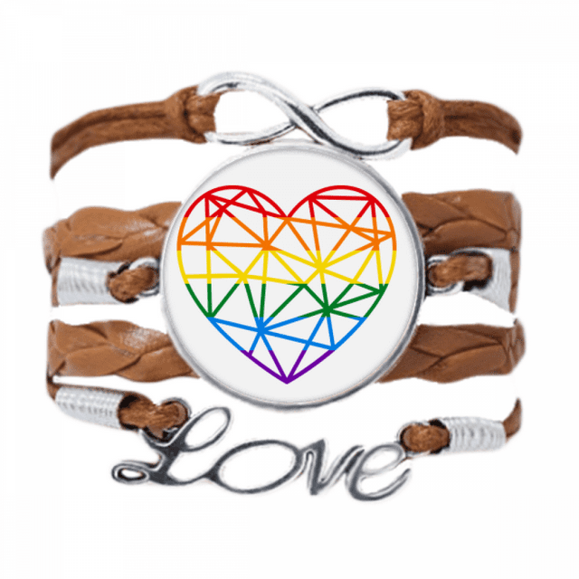 Arc-en-ciel Modélisation Coeur LGBT Bracelet Amour Chaîne Corde Ornement Bracelet