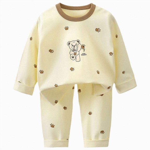 Enyan Toddler Boy Fall Clothes Cute Long Sleeve Shirt Top Pants Set 2piece Infant Boys Outfits(4-5 Years)