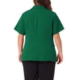 thumbnail image 4 of DARING DIVA Women's Plus Casual Blazers Short Sleeve Notched Lapel Blazer 2X Dark Green, 4 of 6