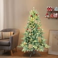 thumbnail image 4 of Mayhihi 4FT Pre-lit Artificial Blue Spruce Christmas Tree with 150 Lights,146 PE &373 PVC Branch Tips,Metal Hinges & Foldable, 4 of 7