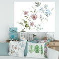 thumbnail image 2 of Designart ' Pink and Blue Wildflowers I ' Traditional Canvas Wall Art Print, 2 of 4