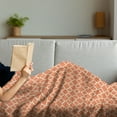thumbnail image 3 of Geometric Soft Flannel Fleece Blanket, Diagonal Checkered Pattern with Squares on Orange Background Modern Geometrical, Cozy Plush for Indoor and Outdoor Use, 60" x 80", Orange White, by Ambesonne, 3 of 5