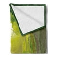 thumbnail image 2 of Forest Soft Flannel Fleece Throw Blanket, Pathway with Trees and Ferns Fairytale, Cozy Plush for Indoor and Outdoor Use, 50" x 60", Fern Green Yellow, by Ambesonne, 2 of 5