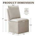 thumbnail image 4 of Usaint Upholstered Dining Chair with Casters and Storage, Fabric Chair for Dining Room, Home Office and Living Room, Cream, 4 of 9