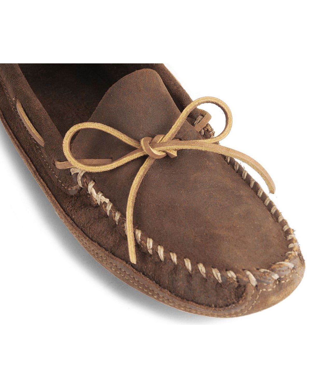 New Minnetonka Double Bottom Hardsole Shoe Mens 13 Brown Leather 823 Amazon.com | Minnetonka Men main image 3