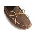 thumbnail image 2 of Minnetonka Men's Suede Moccasin Slippers, Double Bottom Soft Leather Sole Slip-on, Brown Ruff 9.5 M, 2 of 3