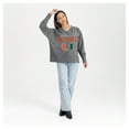 thumbnail image 3 of Women's Gameday Couture  Gray Miami Hurricanes French Terry V-Neck Pullover Sweatshirt, 3 of 6