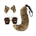thumbnail image 3 of Orejas y cola de zorro para cosplay para mujeres y niñas, accesorios de cosplay, disfraz de Halloween de peluche Hierba amarilla, 3 of 9