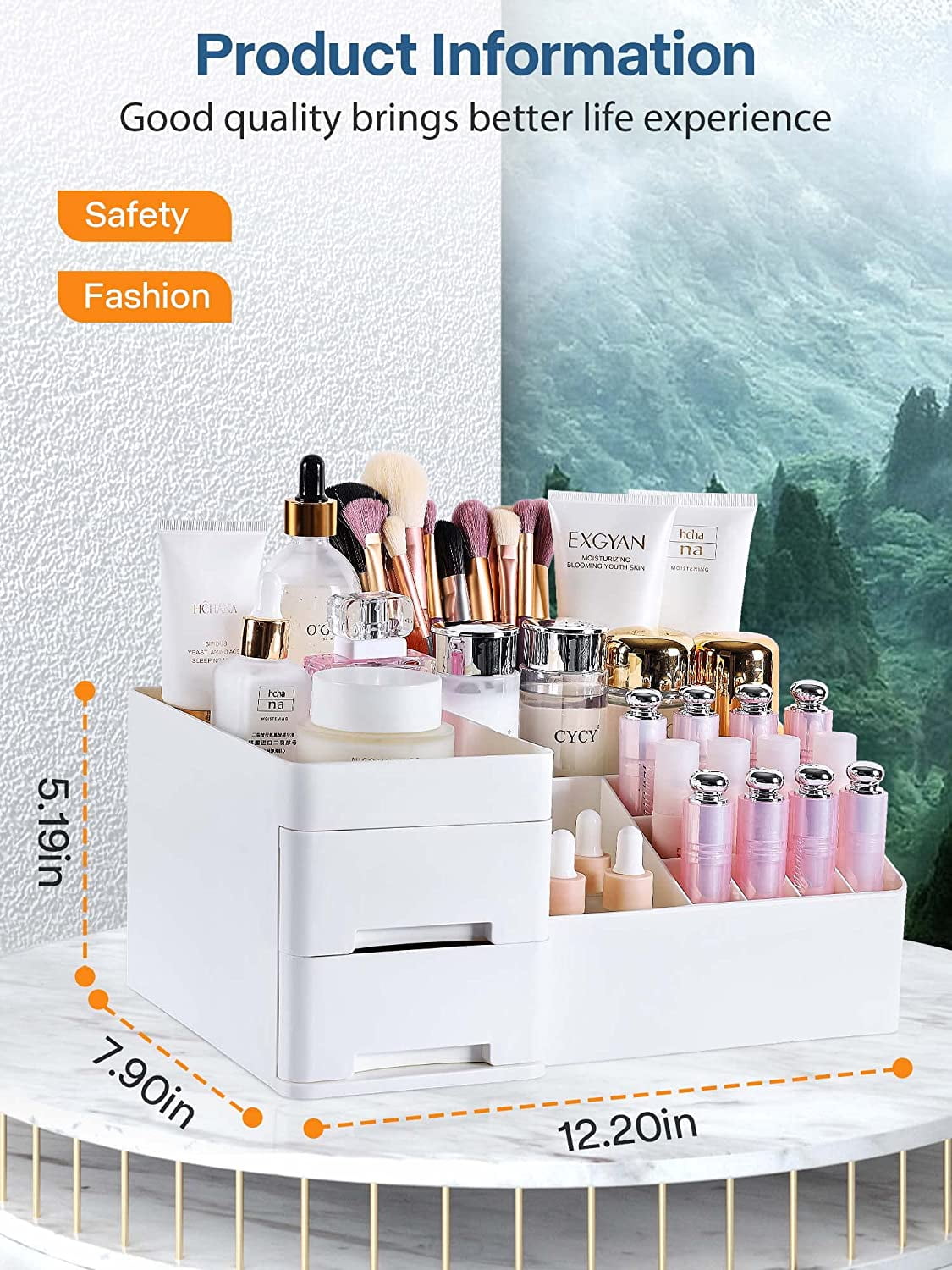 Dropship Square Rotating Makeup Organizer Bathroom Counter Organizer For  Perfume Skincare Cosmetics - 2-tier to Sell Online at a Lower Price