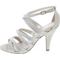 thumbnail image 2 of Delicious Women's peep toe rhinestone glitter crossing strap dance sandals, 2 of 7