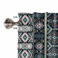 thumbnail image 5 of Tier Curtains 45 Inches Long, Black Teal Purple Southwestern Window Treatment Curtain Drapes, Modern Geometric Abstract Art Small Curtain Drapes for Bathroom Laundry Room, 27.5"x45", 2 Panels, 5 of 7