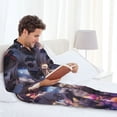 thumbnail image 5 of Bingfone Men's Pajama Set 2 Piece Loungewear PJs, Long Sleeve with Pajama Pants-Astronaut In Cosmic Garden, 5 of 7
