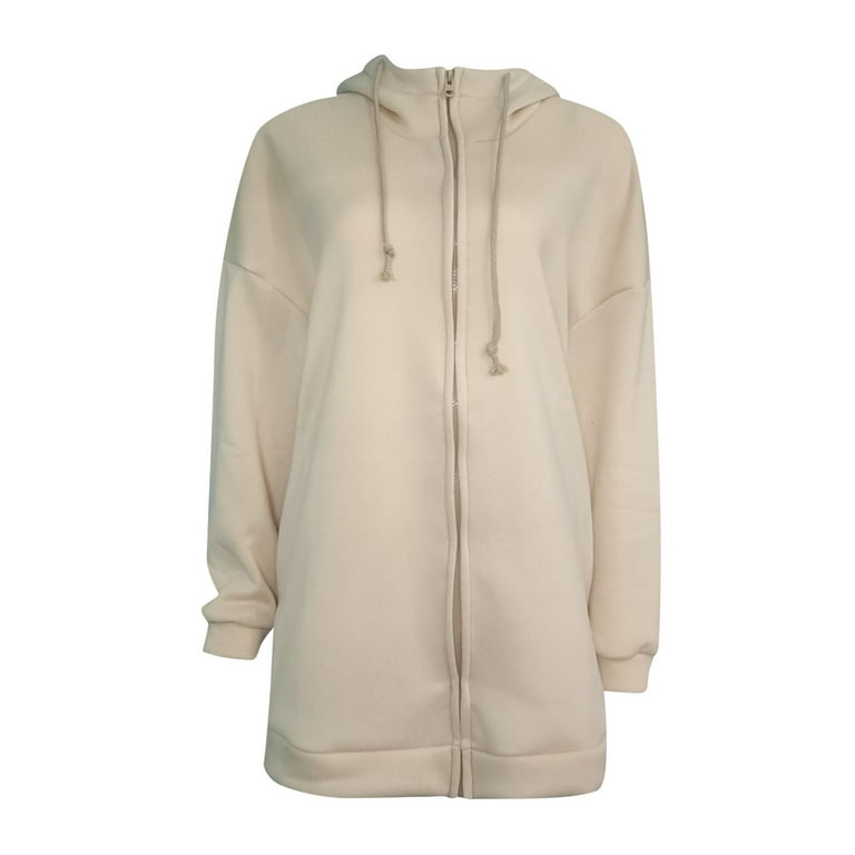 JGGSPWM Knee Length Full Zip Hoodie High Collar Casual JGGSPWM Knee Length Full Zip Hoodie High Collar Casual