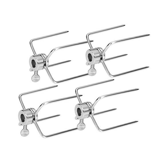 Pack of 4 Rotisserie Forks Set Long Lasting Barbecue Skewers Easy to Clean